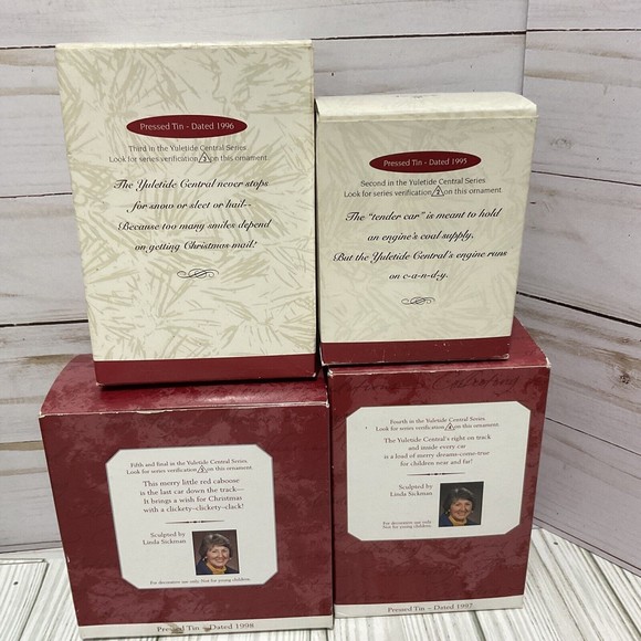 Hallmark Keepsake Yuletide Central Train- Pressed Tin #2 #3 #4 #5 - Picture 2 of 16